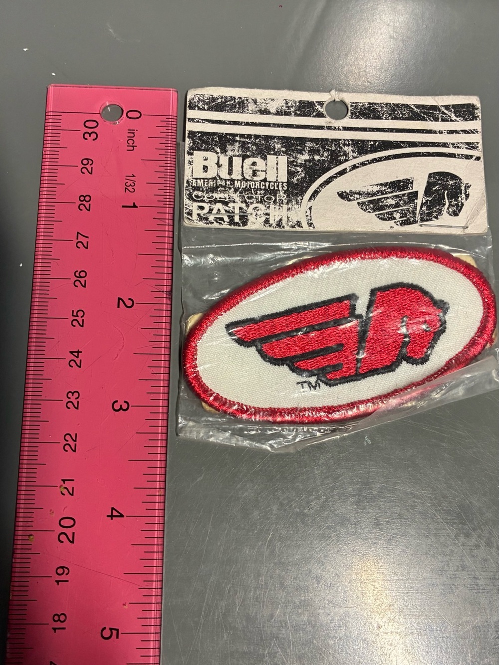 Red and White Winged Logo Embroidered Patch